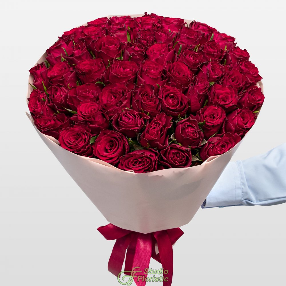 Букет красных Роз Кения 40 см 51 шт «Эликсир Любви» Букет красных Роз Кения 40 см 51 шт «Эликсир Любви»