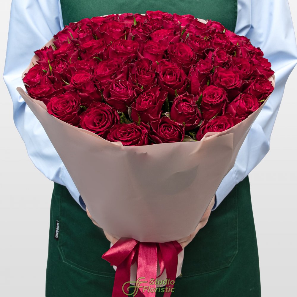 Букет красных Роз Кения 40 см 51 шт «Эликсир Любви» Букет красных Роз Кения 40 см 51 шт «Эликсир Любви»