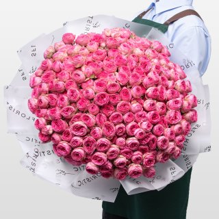 Букет из Кустовых Пионовидных Роз 51 шт «Волшебный Момент»