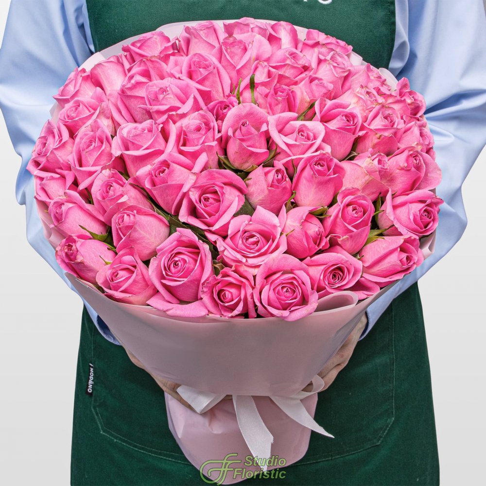 Букет розовых Роз Кения 40 см 51 шт «Любовь к Тебе» Букет розовых Роз Кения 40 см 51 шт «Любовь к Тебе»