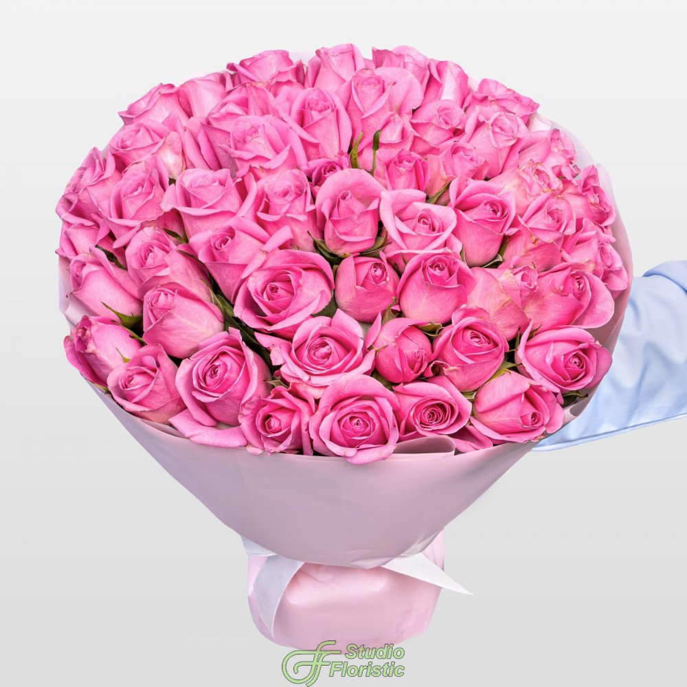 Букет розовых Роз Кения 40 см 51 шт «Любовь к Тебе» Букет розовых Роз Кения 40 см 51 шт «Любовь к Тебе»