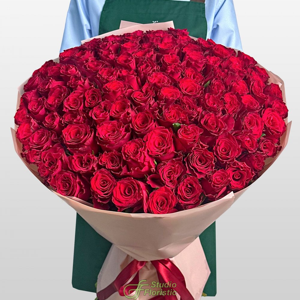 Букет из красных Роз 80 см 101 шт «Просто Люблю» Букет из красных Роз 80 см 101 шт «Просто Люблю»