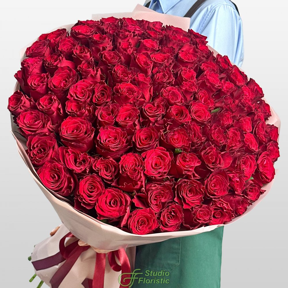 Букет из красных Роз 80 см 101 шт «Просто Люблю» Букет из красных Роз 80 см 101 шт «Просто Люблю»