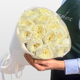 Букет из Пионовидных Роз Кения 15 шт «Утренняя Звезда»