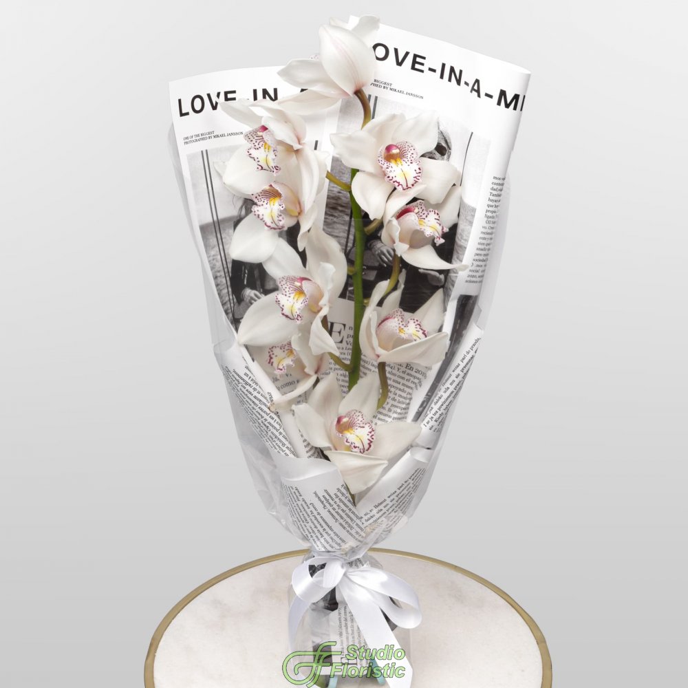 Букет из ветки Белой Орхидеи «Чистый Лист» Букет из ветки Белой Орхидеи «Чистый Лист»