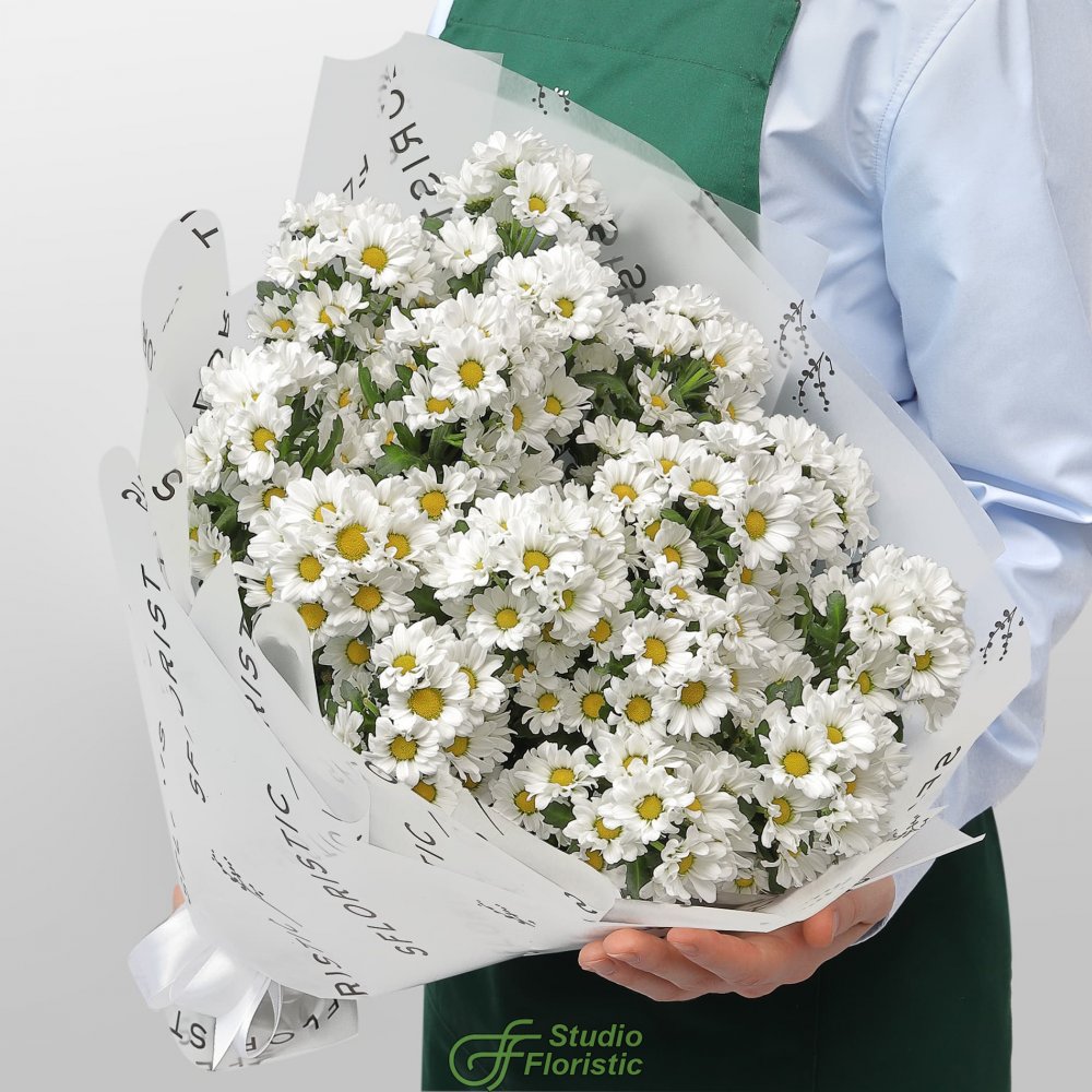 Букет из Белых Хризантем Сантини 15 шт «Нежность Дня» Букет из Белых Хризантем Сантини 15 шт «Нежность Дня»