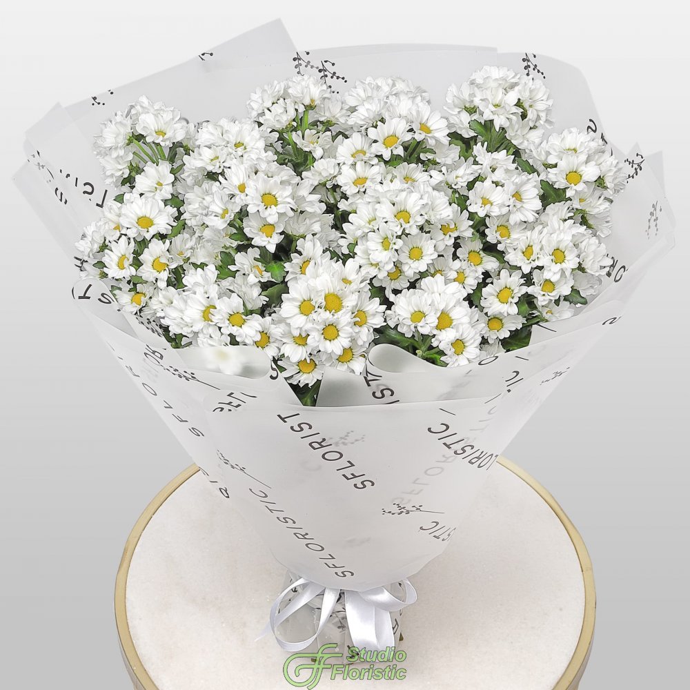 Букет из Белых Хризантем Сантини 15 шт «Нежность Дня» Букет из Белых Хризантем Сантини 15 шт «Нежность Дня»