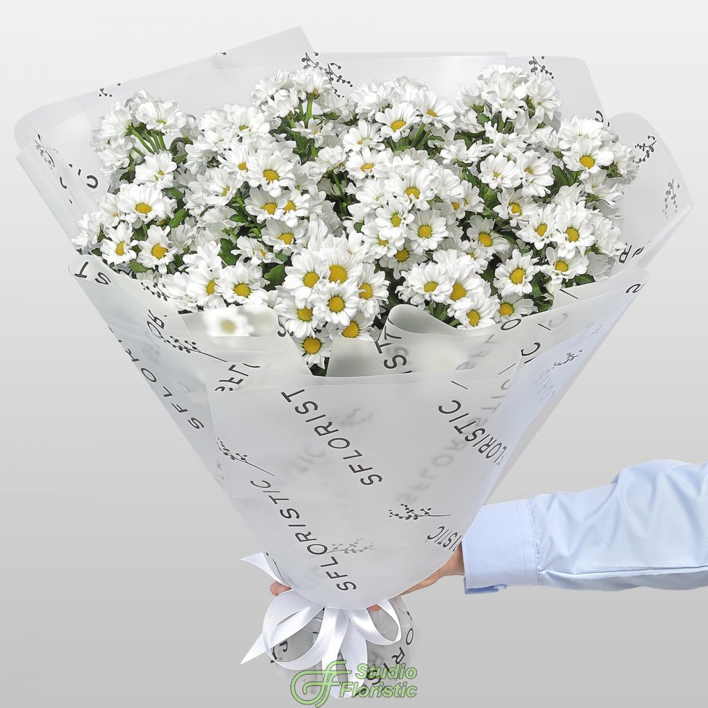 Букет из Белых Хризантем Сантини 15 шт «Нежность Дня» Букет из Белых Хризантем Сантини 15 шт «Нежность Дня»