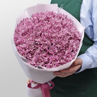 Букет из Сиреневых Хризантем 25 шт «Вечерний Блюз»