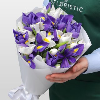 Букет из микса Ириса 31 шт «Счастливый случай»