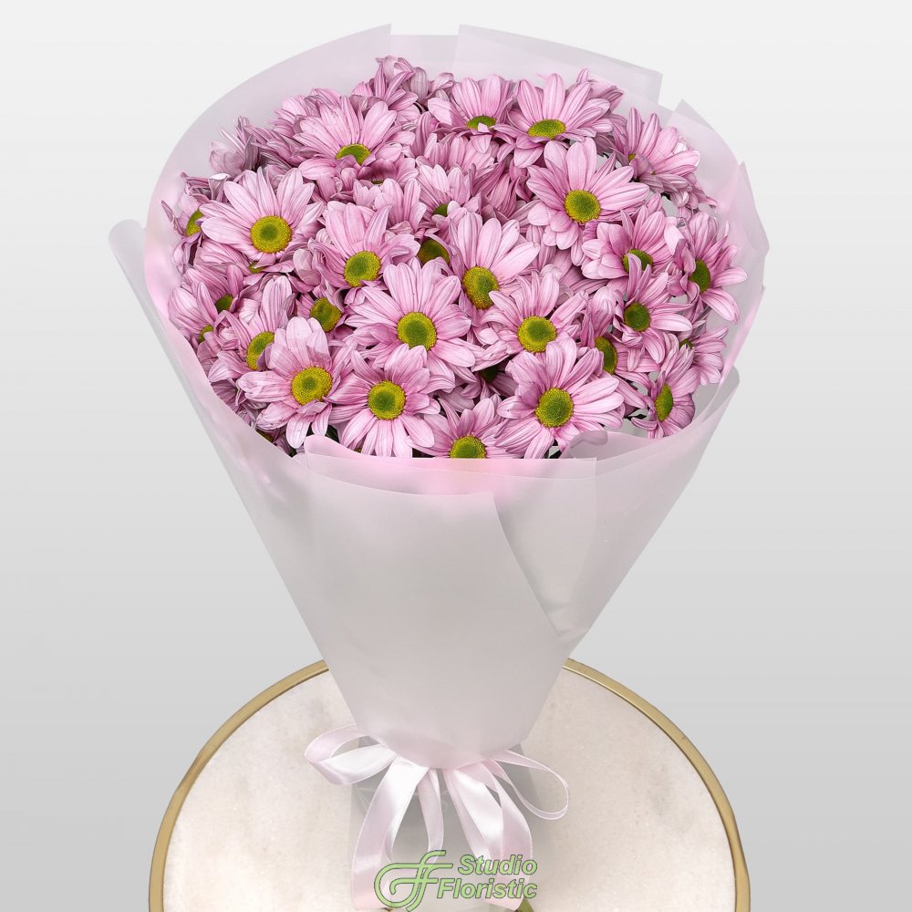 Букет из Розовых Кустовых Хризантем 9 шт «Кэнди» Букет из Розовых Кустовых Хризантем 9 шт «Кэнди»