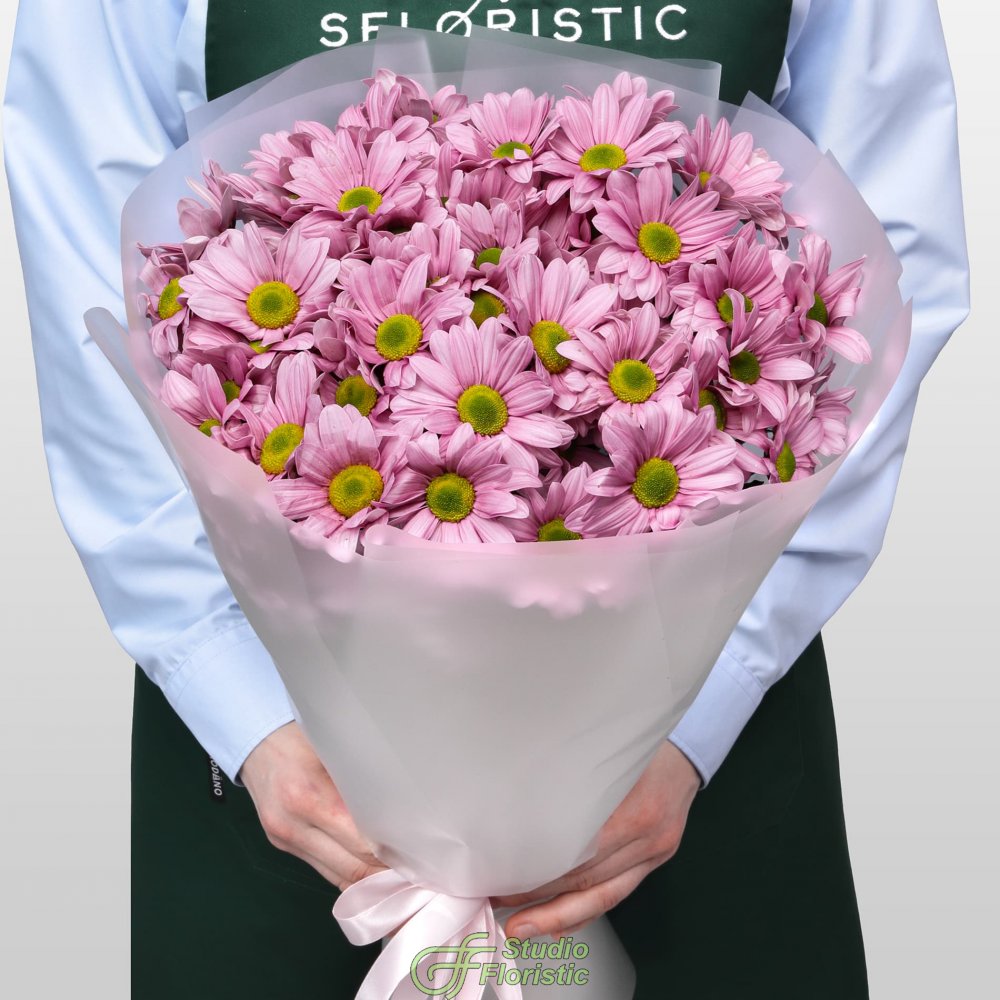 Букет из Розовых Кустовых Хризантем 9 шт «Кэнди» Букет из Розовых Кустовых Хризантем 9 шт «Кэнди»