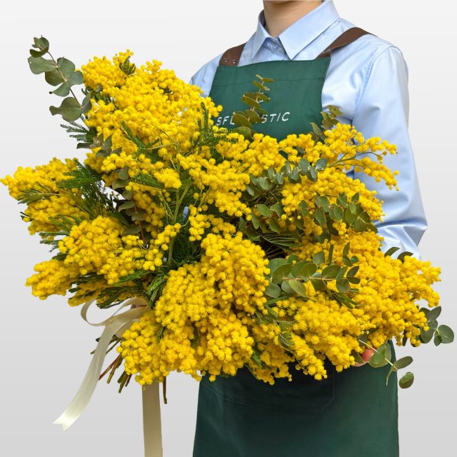 Букет из Мимоз 19 шт с эвкалиптом «Золотое облако» Букет из Мимоз 19 шт с эвкалиптом «Золотое облако»