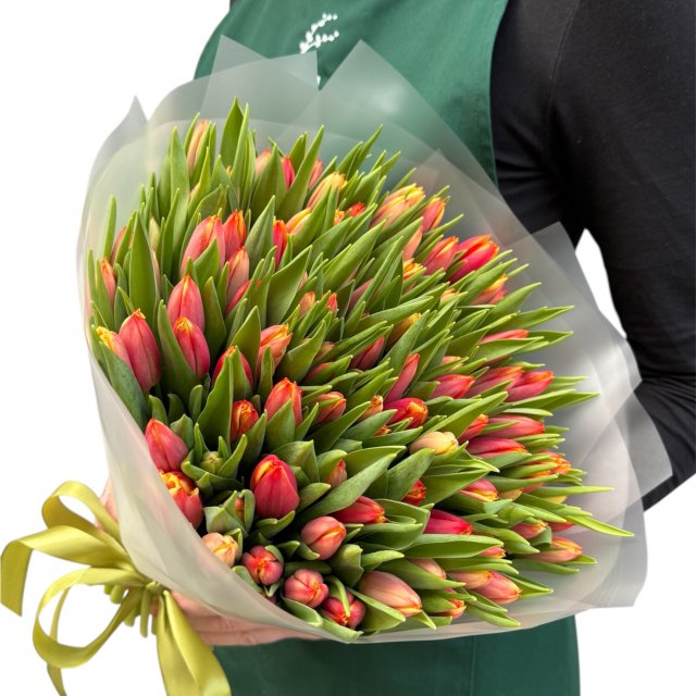 Букет из Тюльпанов 101 шт «Аромат капели»